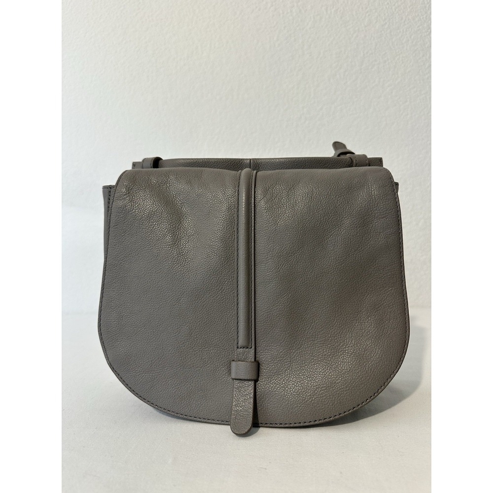 Fossil Pebbled Leather Crossbody Bag Gray Adjustable Strap